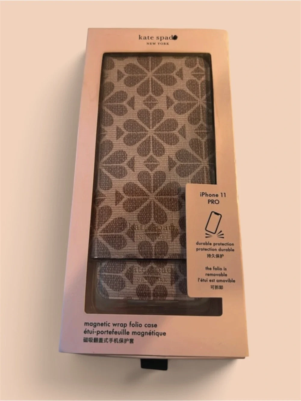 kate spade New York Floral Magnetic Wrap Folio Case - Beige & Taupe